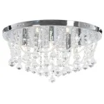 Lustră cu mărgele de cristal, argintiu, rotund, 4 becuri x G9 GartenMobel Dekor
