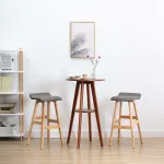 Scaune de bar, 2 buc., gri închis, material textil GartenMobel Dekor