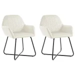 Scaune de bucătărie, 2 buc., crem, catifea GartenMobel Dekor