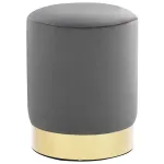 Taburet, gri închis și auriu, catifea 28 x 36 cm GartenMobel Dekor