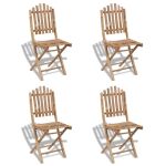 Scaune de exterior pliabile, 4 buc., bambus GartenMobel Dekor