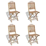 Scaune de exterior pliabile, 4 buc., bambus GartenMobel Dekor