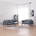 Set canapele cu 2 locuri și 3 locuri, textil, gri închis  GartenMobel Dekor