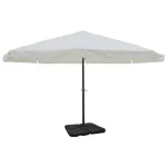 Umbrelă de soare de grădină din aluminiu cu bază portabilă, alb GartenMobel Dekor