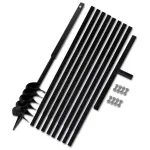 Burghiu de sol cu mâner 120 mm cu tub prelungitor 9 m, oțel GartenMobel Dekor