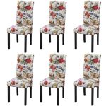 Scaune de bucătărie, 6 buc., multicolor, material textil GartenMobel Dekor