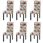 Scaune de bucătărie, 6 buc., multicolor, material textil GartenMobel Dekor