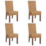 Scaune de bucătărie, 4 buc., maro, ratan natural GartenMobel Dekor