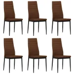 Scaune de bucătărie, 6 buc. maro, material textil GartenMobel Dekor