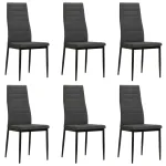 Scaune de sufragerie, 6 buc., gri închis, material textil  GartenMobel Dekor