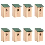 Căsuțe de păsări, 8 buc., 12x12x22 cm, lemn GartenMobel Dekor