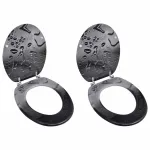 Capace WC, 2 buc., MDF, model picături de apă GartenMobel Dekor