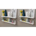 Rafturi de perete, 4 buc., alb, 100 cm GartenMobel Dekor