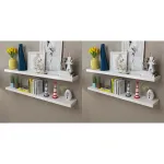 Rafturi de perete, 4 buc., alb, 120 cm GartenMobel Dekor