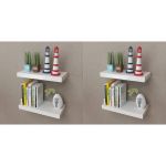 Rafturi de perete, 4 buc., alb, 40 cm GartenMobel Dekor