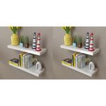 Rafturi de perete, 4 buc., alb, 60 cm GartenMobel Dekor