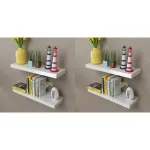 Rafturi de perete, 4 buc., alb, 60 cm GartenMobel Dekor