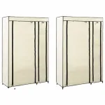 Dulapuri pliabile de haine 2 buc. crem 110x45x175 cm țesătură GartenMobel Dekor
