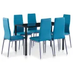 Set mobilier de bucătărie, 7 piese, albastru GartenMobel Dekor