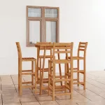Set mobilier bar de exterior, 5 piese, lemn masiv de acacia GartenMobel Dekor