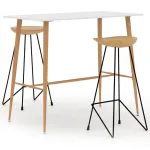 Set mobilier de bar, 3 piese, alb GartenMobel Dekor