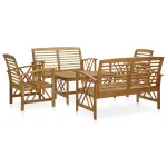 Set mobilier de grădină, 5 piese, lemn masiv de acacia GartenMobel Dekor