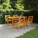 Set mobilier de grădină, 5 piese, lemn masiv de acacia GartenMobel Dekor