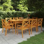 Set mobilier de grădină, 9 piese, lemn masiv de acacia GartenMobel Dekor