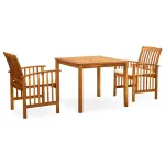 Set mobilier de grădină cu perne, 3 piese, lemn masiv acacia GartenMobel Dekor