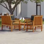 Set mobilier de grădină cu perne, 5 buc., lemn masiv acacia GartenMobel Dekor
