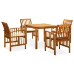 Set mobilier de grădină cu perne, 5 piese, lemn masiv acacia GartenMobel Dekor