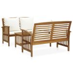 Set mobilier grădină cu perne, 3 piese, lemn masiv de acacia GartenMobel Dekor