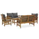 Set mobilier grădină cu perne, 5 piese, lemn masiv de acacia GartenMobel Dekor
