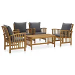 Set mobilier grădină cu perne, 5 piese, lemn masiv de acacia GartenMobel Dekor