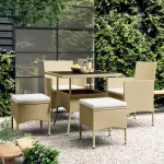 Set mobilier de grădină, 5 piese, bej, poliratan GartenMobel Dekor