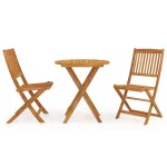 Set mobilier grădină, pliabil, 3 piese, lemn masiv acacia GartenMobel Dekor
