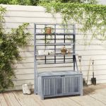 Cutie depozitare cu spalier, gri 99x55x160 cm lemn masiv acacia GartenMobel Dekor
