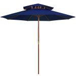 Umbrelă de soare dublă, stâlp din lemn, albastru, 270 cm GartenMobel Dekor