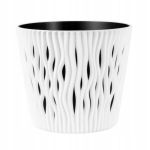 Ghiveci decorativ de flori, rotund, alb, 7.9 L, 26.2x22.2 cm, Sandy Round GartenVIP DiyLine