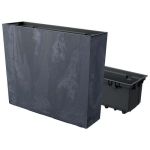 Jardiniera decorativa, Urbi Case Beton Effect, 58x18x49.8 cm, antracit, Prosperplast GartenVIP DiyLine