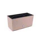 Jardiniera decorativa, imitatie ratan, cafeniu, 39.5x18.5x19.5 cm, Rato Case GartenVIP DiyLine