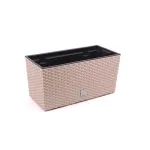 Jardiniera decorativa, imitatie ratan, cafeniu, 39.5x18.5x19.5 cm, Rato Case GartenVIP DiyLine