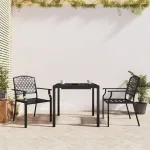 Set de masă grădină, 3 piese, antracit, oțel  GartenMobel Dekor