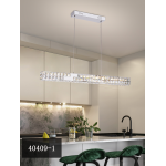 Candelabru LED dimabil cu cristal argintiu, 85 x 120 cm, lumină reglabilă
