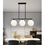 Lustră suspendată modernă LM520/3BK, 3xE27, negru-alb, 59x20x25 cm