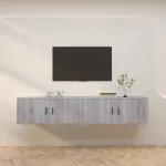 Dulapuri TV montate pe perete 2 buc. gri sonoma, 100x34,5x40 cm GartenMobel Dekor