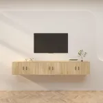 Dulapuri TV montate pe perete 3 buc stejar sonoma 80x34,5x40 cm GartenMobel Dekor