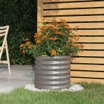 Jardinieră grădină gri 40x40x36 cm oțel galvanizat GartenMobel Dekor