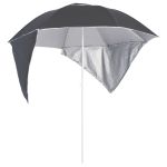Umbrelă de soare de plajă cu pereți laterali, antracit, 215 cm GartenMobel Dekor