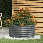 Jardinieră antracit 80x80x36 cm oțel galvanizat GartenMobel Dekor